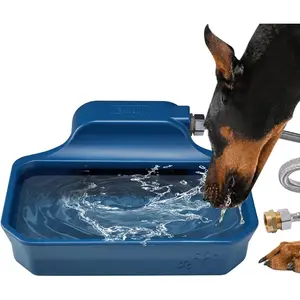 Automatic Water Dispenser for Dogs/Cats, 1 Gallon Auto-Fill  Water Bowl Dispenser for Indoor/Outdoor, Large Water Feeder for Pets/Livestock, , Wide Mouth, Fits GHT 3/4" Faucet, Blue