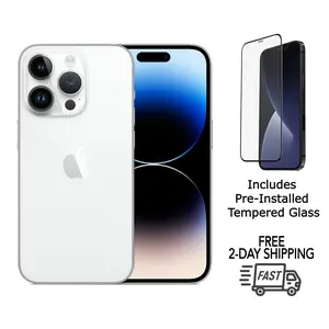 Refurbished iPhone 14 Pro (Unlocked)-Good Condition with Pre-Installed Tempered Glass & 1 Year Warranty  A2650