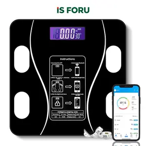 Smart Scale for Body Weight, BMI Weighing Body Fat Scale with Smartphone App, Accurate Body Composition Scale, Body Age Check, Musle Mass, Compact Size, 400lb, Healthcare, Gym, Diet, Sports