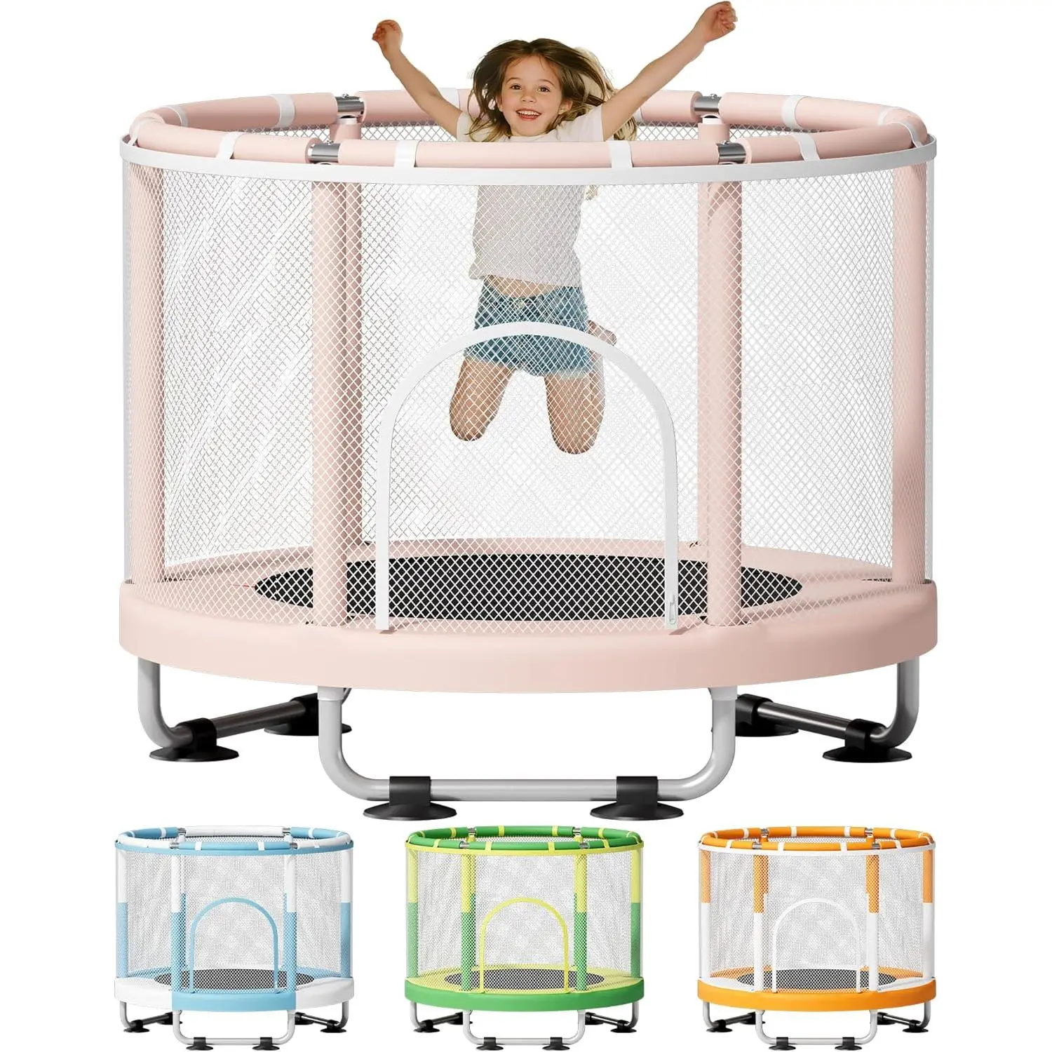 55" Trampoline for , 440lbs Capacity Indoor & Outdoor  Trampoline, Gifts for Boys & Girls