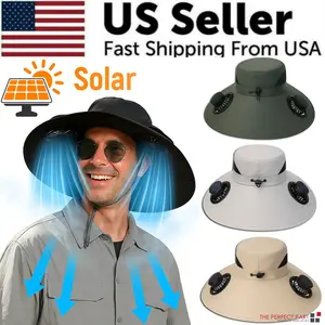 Fishing Hat Solar & USB Powered Fan Outdoor