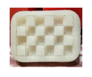 Epoxy Checkered Design White Sponge Squeeze Cleantok ASMR Cleaning and Polishing Scrub Sponge