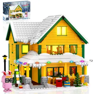 【Black Friday】TENHORSES Christmas Story House Building Blocks Set with LED Light-Able Building Toys for Boys Girls Adults Perfect Gift for Christmas Home Decoration Ideal for Home Decoration creative blocks holiday building blocks