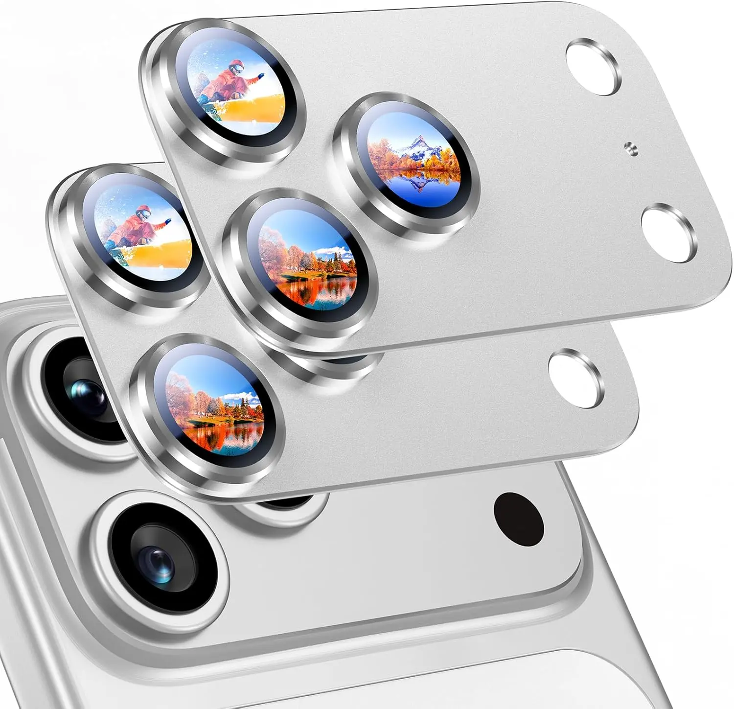 2 Pack iPhone 17 Pro Max Camera Lens Protector, Aluminum Alloy & Tempered Glass, Shatterproof, Case Friendly