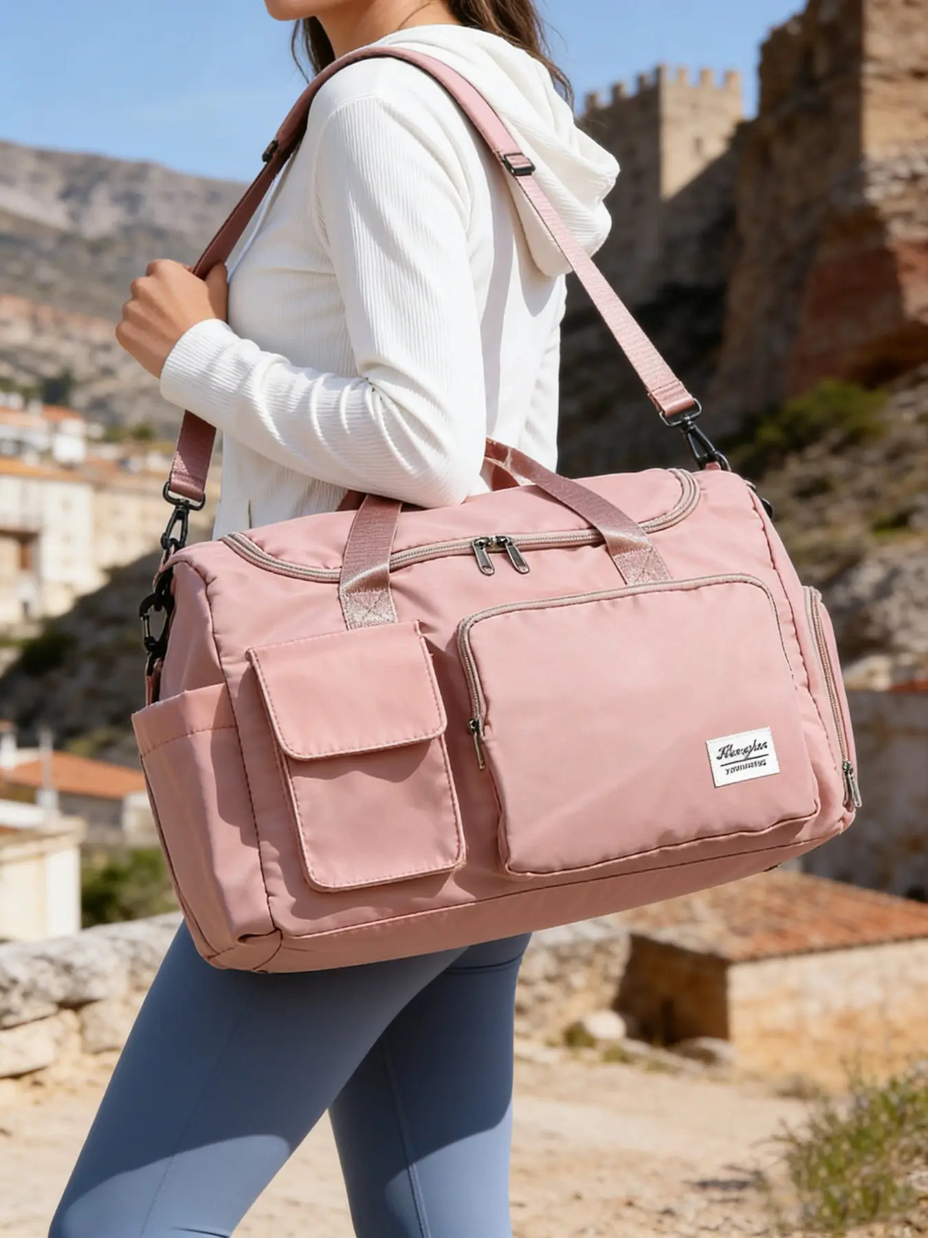 Niche design classic daily wind commuter slung luggage bag, practical adjustable shoulder strap design, light and versatile multi-color optional, suitable for sports and fitness travel, Casual Commuter Bag, Casual Lightweight Bag