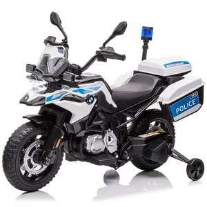 GARVEE Licensed BMW Ride On Police Motorcycle with 12V 7AH Battery, High/Low Speed, Dual Storage Boxes, Warning Lights, LED Headlights, and Spring Suspension - Exciting Ride On Toy for Young Riders