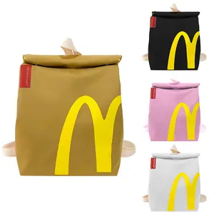 McDonald's Backpack Unisex Vintage Classic Personalized Daypack Canvas Rucksack Large Capacity Lightweight with Adjustable Straps for Women and Men