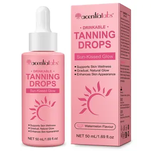 Acentiallabs Self Tanner Drops 50ml Vegan Watermelon Sunless Tanning Formula Flawless Sun Kissed Glow Daily Body Care For All Skin Types Inspired By Natural Tanning Gummies Vitamin Blend Sustainable Non GMO Daily Bronzing Drops
