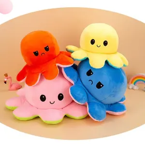 Cute Octopus Plush Toy, Creative Dual-Sided Squid Doll, Adorable Sea Animal Stuffed Animal, Perfect Gift for Kids and Collectors