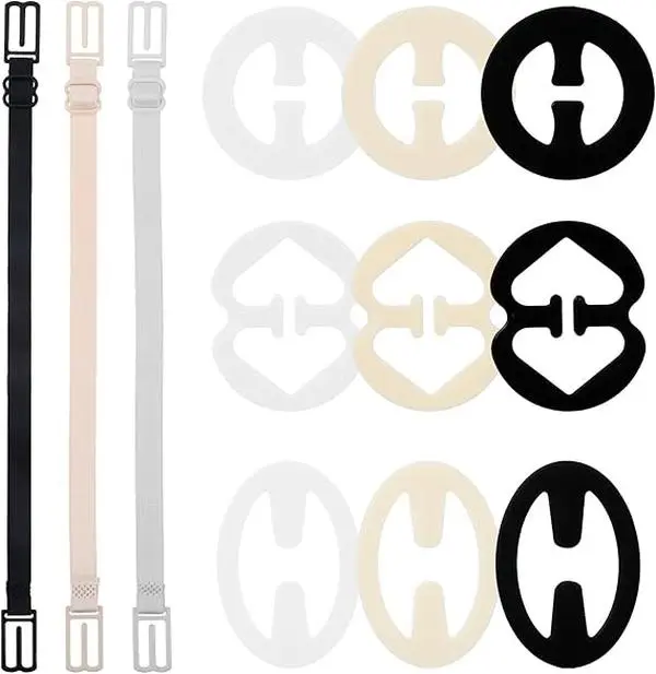 Halloween Fall Gift 15 Pcs Bra Strap Holders for Slipping – Adjustable Bra Strap Clips for Racerback, Strap Concealing & Cleavage Control