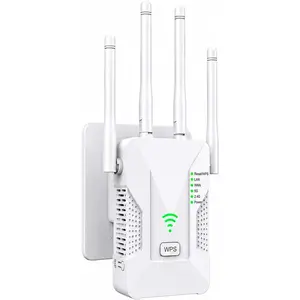 2026 WiFi Extender Signal Booster, 1200Mbps Dual Band 5GHz&2.4GHz, WiFi Booster Covers Up to 15000 Sq.Ft Coverage, WiFi Repeater with Dual Ethernet Ports, 1-tap Setup(White)
