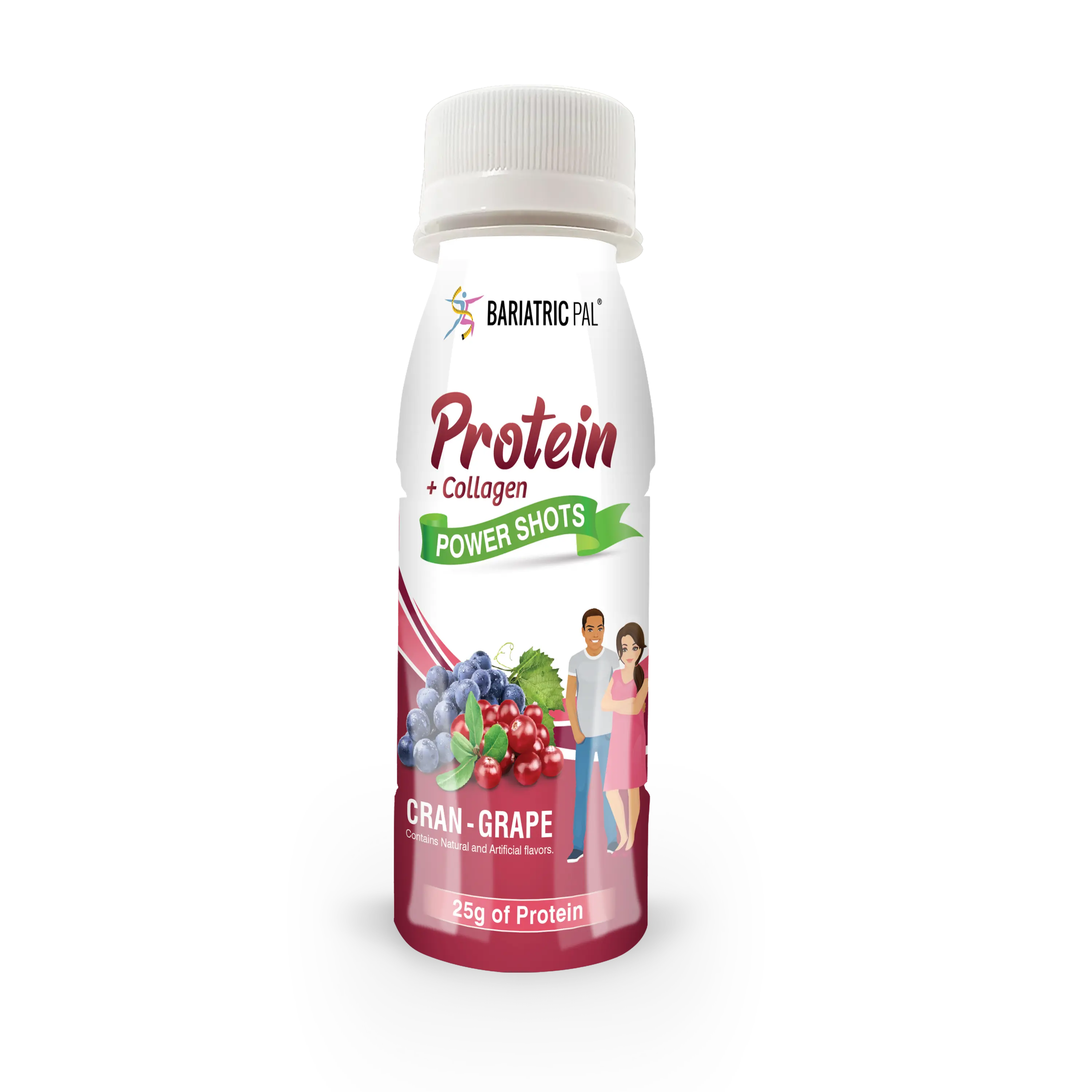 BariatricPal 25g Whey & Collagen Complete Protein Power Shots - Cran Grape