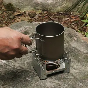 1pc Ultralight Folding Pocket Stove for Outdoor Camping and Survival - Portable Burner for Wood Burning and Army Cam Use