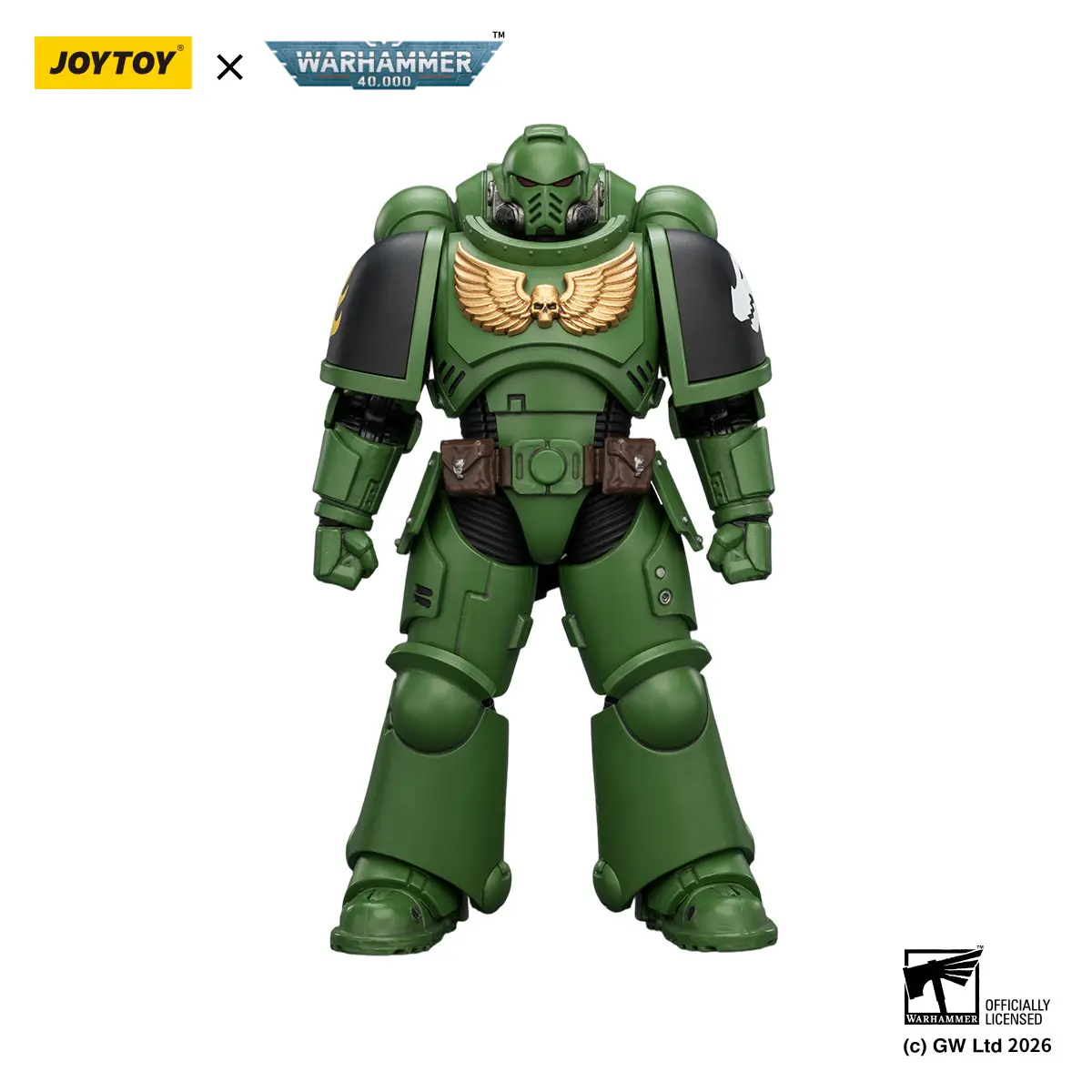 JOYTOY Warhammer 40,000 1:18 Scale Salamanders Intercessor Action Figure Model (4.84 in, ABS/PVC, Item No. JT03875) - Articulated Figure with Full Weapons: Bolt Rifle, Bolt Pistol, Chainsword, Joytoyactionfigures