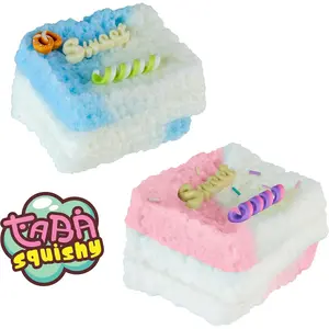 ORB Tabalicious Sweet Treats TABA Squishy Cake Toy 2 Pack - Soft, Sticky, Colorful Play Squishy Food Dessert TABA Squishies - Fun Stress Relief - Fidget and Sensory Squishy Toys for Kids and Adults