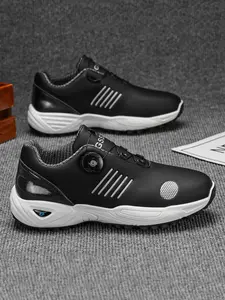 Men's Sporty Casual Shoes, Button Elastic Design, Road Running Shoes, Athletic Shoes, Sports Shoes, All-Season Wear, Indoor Outdoor Training, Unisex Golf Shoes