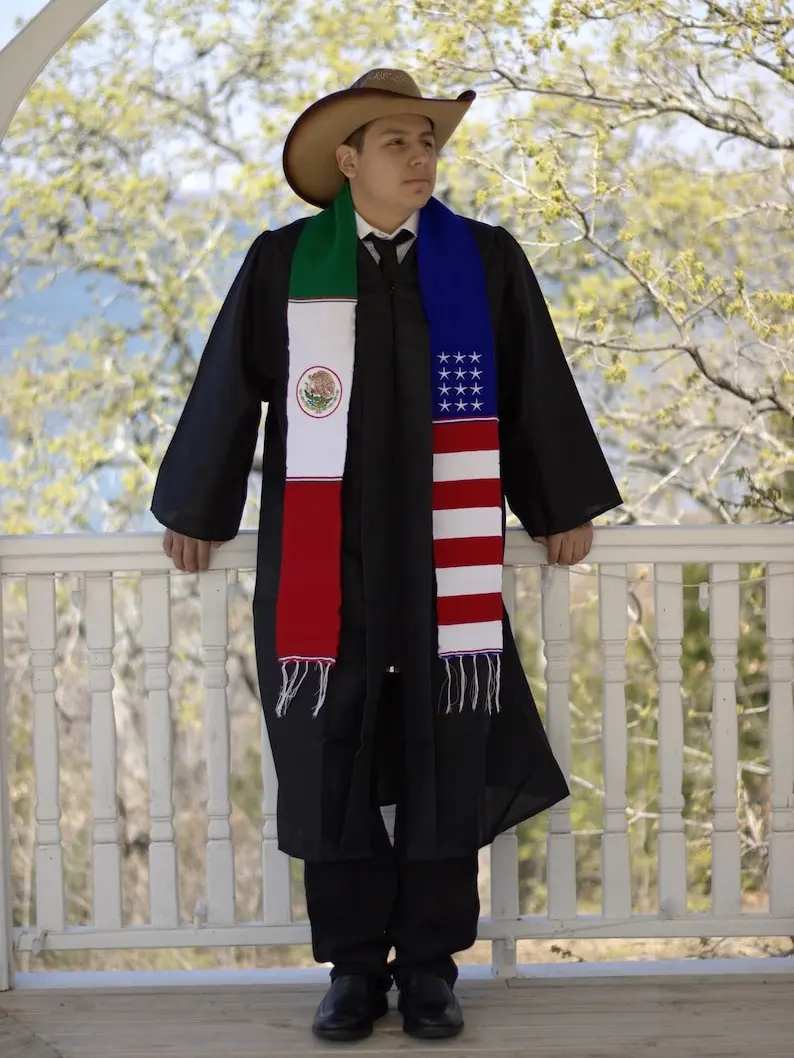 Mexican graduation stole, sarape stole, Mexican American Stole