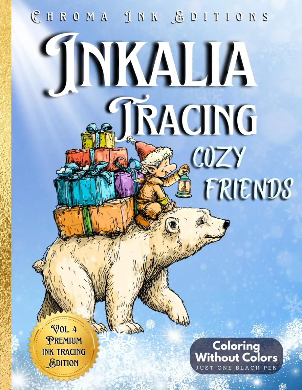 Inkalia Cozy Friends Christmas Edition Tracing Book - Festive Corner Reverse Ink Tracing, Drawing Ideas Included, Premium Children's Activity Book for All Ages, Tracing Books