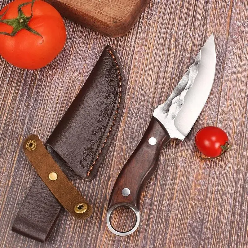 Premium Stainless Steel Outdoor Cutlery Set, High Performance Bone Remover Meat Slicer Cooking Tool, Durable Sharp Edges Ergonomic Handle, Meat Bone Cleaver, Cutting