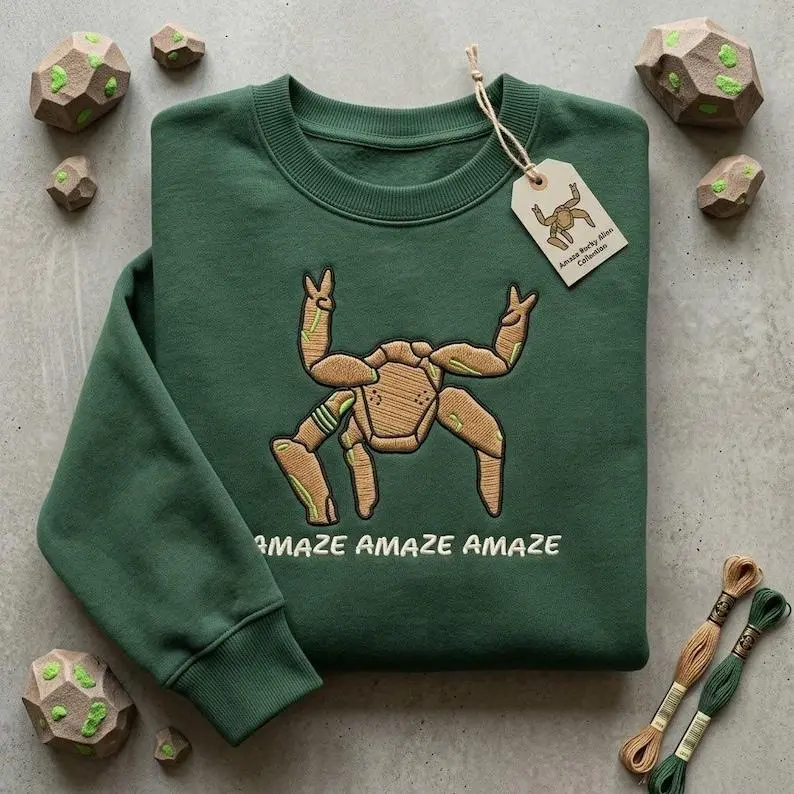 Embroidered Amaze Rocky Alien Shirt, Funny Sci-Fi Quote Space Graphic Tee, Project Hail Mary Inspired Design, Sci-Fi Gift
