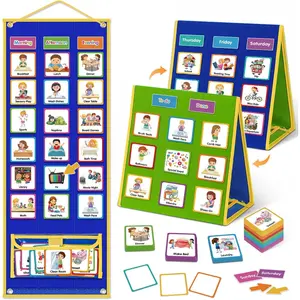 Large Visual Schedule for Kids Chore Reward Chart,Bedtime Routine Chart for Toddlers,Double Side Weekly Planner Board with 109 Cards for Home School Planner,Autism Learning Materials.