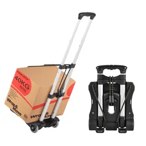 Aluminum Alloy Folding Luggage Cart 40kg/88lbs Lightweight and Durable for Travel, Personal, Moving & Office Use
