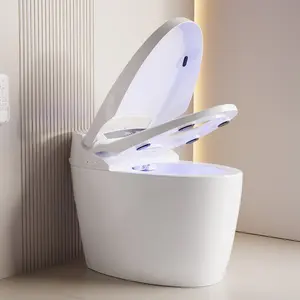 【GARVEE】Smart Commercial Elongated Bidet Toilet, Heated Seat, Foot Sensor Flush, Warm Dryer, Remote & Auto Lid, One-Piece Touchless Design