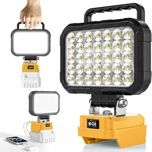 35 LED Work Light Compatible with Dewalt 20v Max Battery, 78w Cordless Job Site Floodlight with Dual USB-A Charging Ports