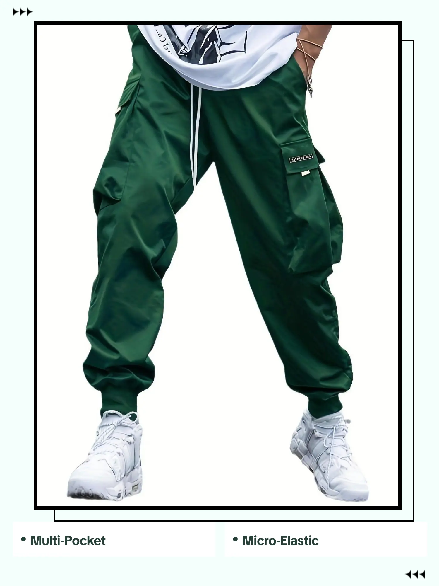 Men's Air Borne UrbanFlex Utility Cargo Trousers - Multi-Pocket Vibe, Urban Edge, Athletic Sportswear Fabric, Outdoor Streetwear Casual Bottoms