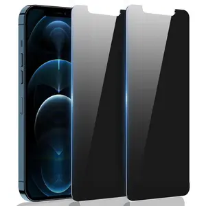 2 Pack for iPhone 12 Pro Max Privacy Screen Protector Tempered Glass, Anti Spy Privacy Screen for iPhone 12 Pro Max Accessories, Case Friendly Private Film