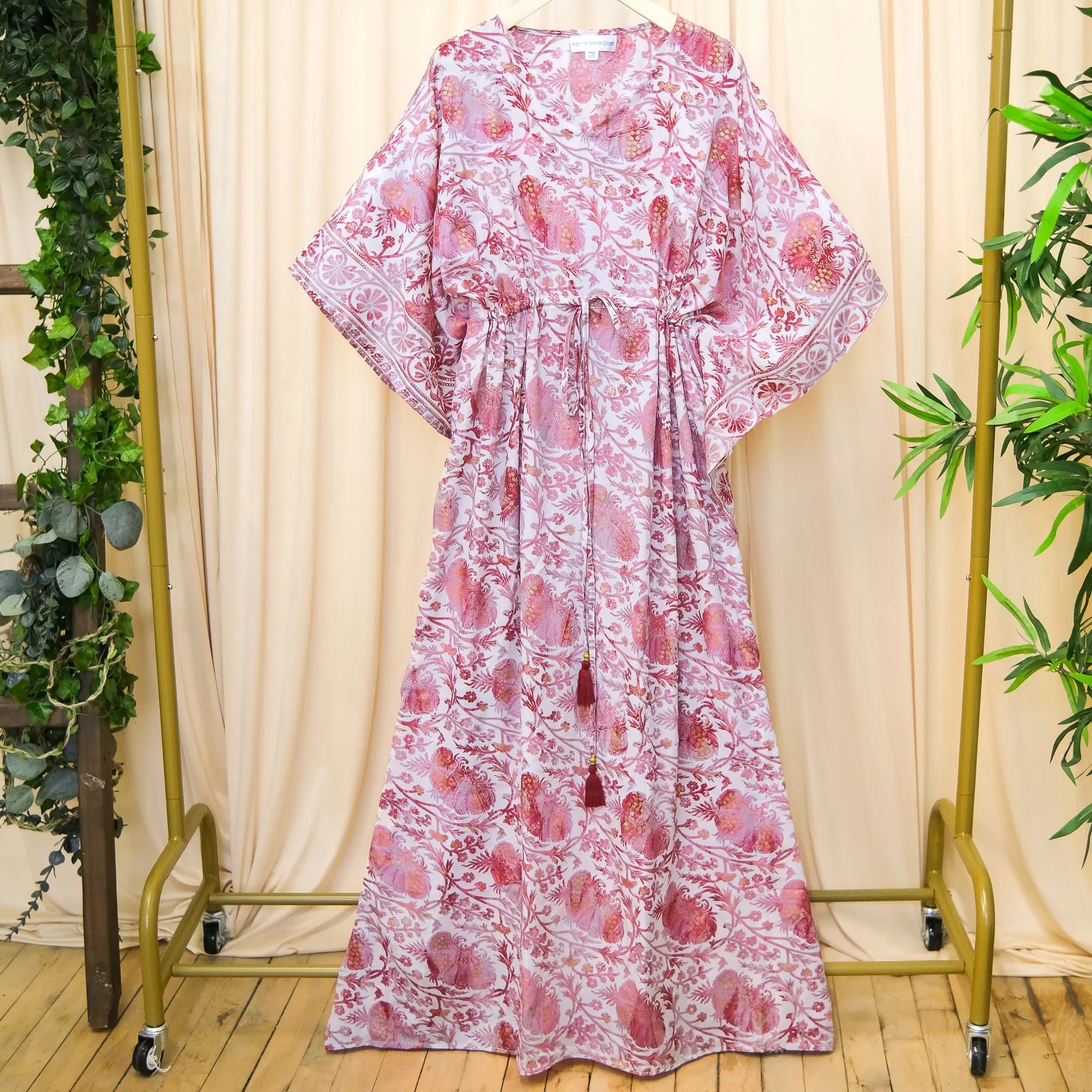 Boho Festival Kaftan,  Maxi Cover-Up , Long Kimono Style , Lounge wear, Kaftan Dress, Resort Wear