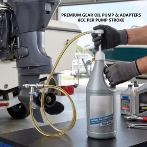 Manual Press Lubricating Pump for Cars, Adapter Included, Multifunctional Gear Oil Pump for Standard Quart Bottles, Fits Most Boat Outboard Motors, Car Parts