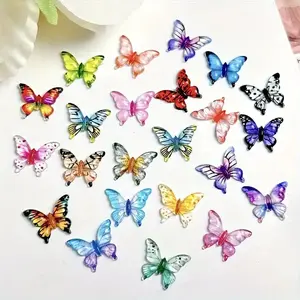 100 Mini Resin Butterfly Beads, Multicolor Insect Theme Decorations, DIY Crafts, Nail Art, Hair Clips, Phone Cases, Jewelry Making, Beading Making, Butterfly Charms