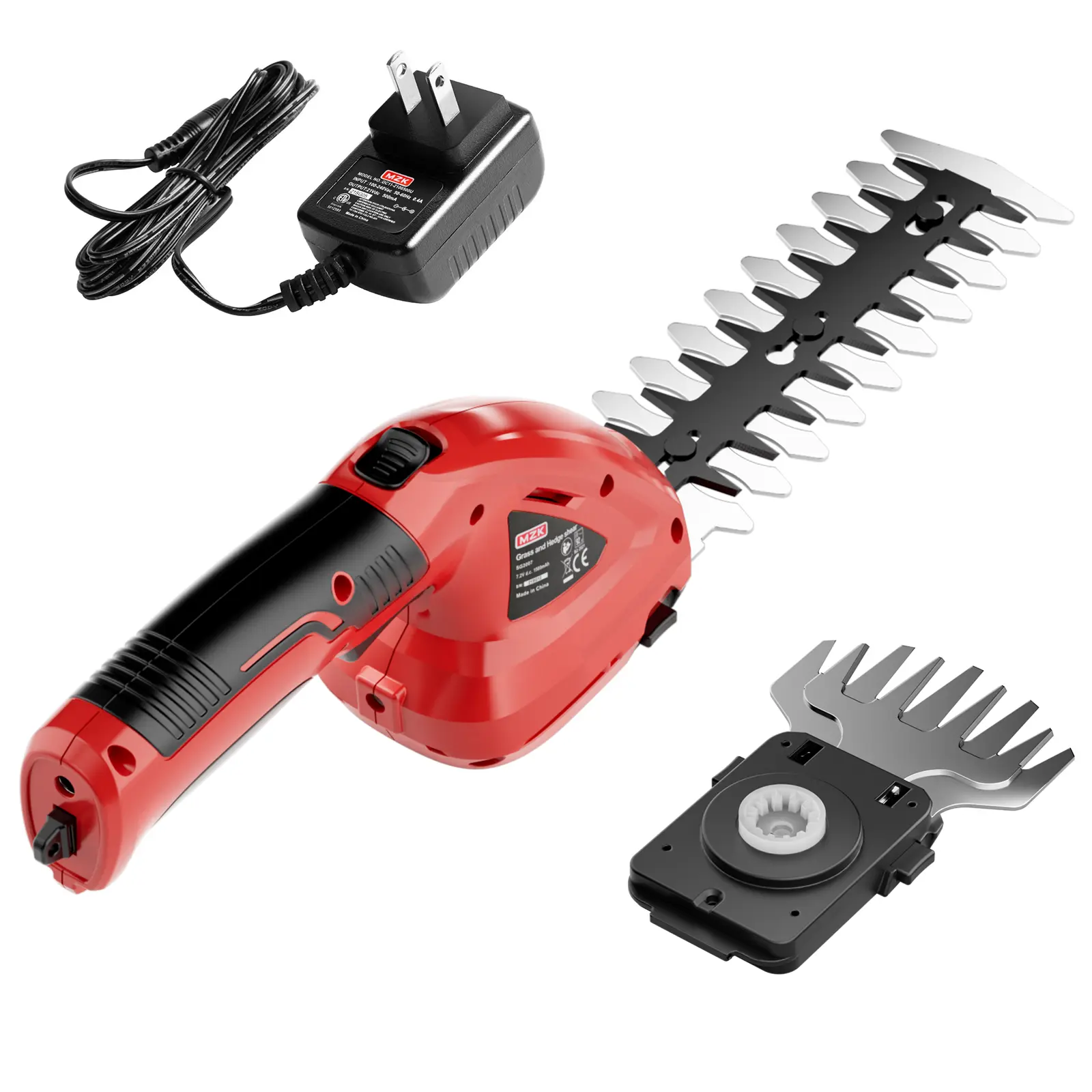 MZK Handheld 2-in-1 Grass Shears & Hedge Trimmer – Lightweight 7.2