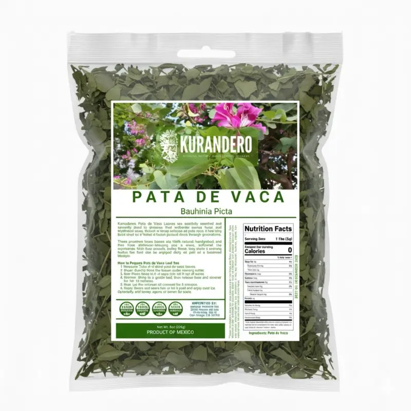 KURANDERO Pata de Vaca Herbal Tea 8 oz 226g 100% Natural Cow's Foot Loose Leaf Traditional Remedy Caffeine-Free Non-GMO Gluten-Free Beverage