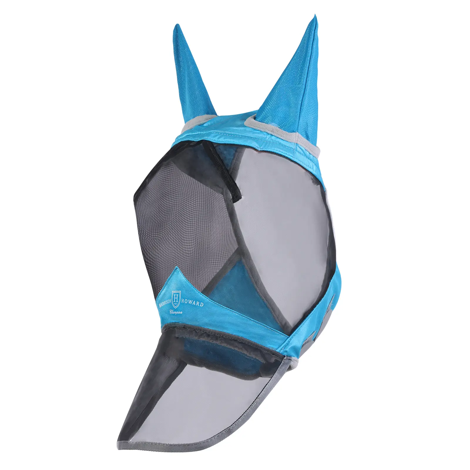 Horse Fly Mask Long Nose with Ears Sky Blue