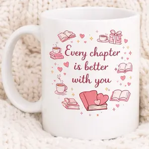 Valentine’s Mug for Book Lovers & Hopeless Romantics. Perfect Gift for Girlfriend. Valentine’s Day Gift Coffee