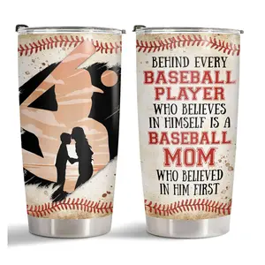 Baseball Mom 20oz Thermos, Women's Day Gifts, Momma Birthday, Mother's Day, Mom Gift, Featuring Baseball and Batter Silhouette