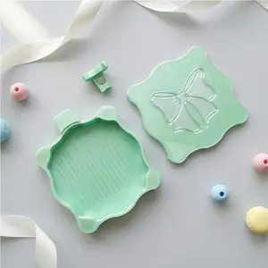 1Pc Cute Bow-Shape Magnetic Diamond Painting Tray with Separate Lid – Easy Sorting & Storage