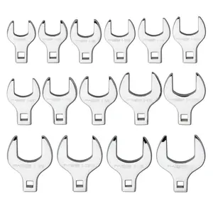 212 MAIN PLT-99370 15-Piece SAE 0.50 in. Drive Jumbo Crowfoot Wrench Set, Polished Finish Platinum Series
