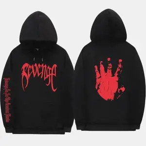 Xxxten Revenge Hand Red Hoodie, Rapper Streetwear Shirt, Hip Hop Vintage Hoodie, Perfect for Cool, Casual Vibes, Fan Merch, Fan Merch, Graphic Shirt for Men, for Women Tops. Menswear Pullover