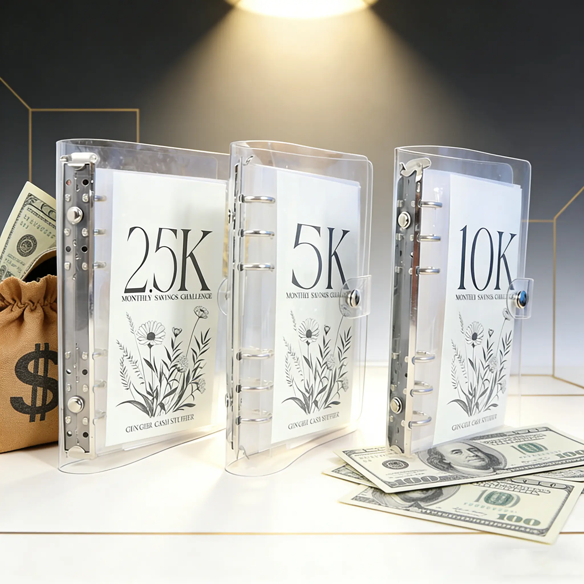 A6 12-Month Money Saving Binder ,10K / 5K / 2.5K Savings Challenge ,Cash Envelope Budget Planner for Home & Office A6 12-Month Money Saving Binder ,10K / 5K / 2.5K Savings Challenge ,Cash Envelope Budget Planner for Home & Office