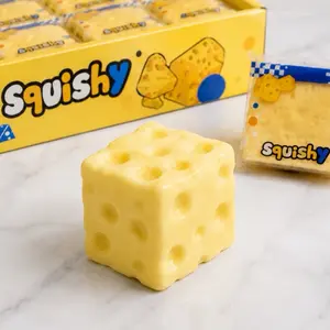 Cheese Squishy Toy - Squishy Cheese, Vaseline Non-Rebound Durable Silicone, Portable Tactile Sensory Stress Reliever, Anxiety Relief Item, Easter Gift for Kids, Classic Novelty Toy