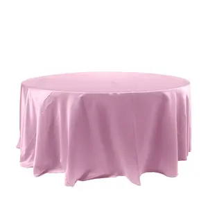 Satin 120" Round Tablecloth Pink - Stylish Seamless Table Cover