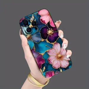 Phone case: 1 New Creative Fashion Glass Flower Design Phone Case, Compatible with iPhone 16 15 14 13 12 11 X Pro Max Plus , Full Lens Protection TPU Soft Phone Case