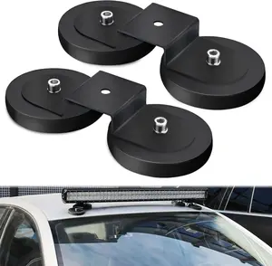 Nilight 2PCS Magnetic Base Light Bar Mounts with Easy-Install Rubber Boot, Strong-Hold Aftermarket Truck Accessories for Universal LED Pod Work Lights on Off Road SUVs
