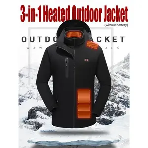 Men's Fall Winter Heating Jacket, Windproof Waterproof Warm Outdoor Coat, Smart Heating Design, Suitable for Skiing Hiking Camping, Waterproof Windproof Outerwear