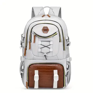 Trekking Gear for Camping and Hiking 17.3" Laptop Backpack - Large Capacity Lightweight Design with Multi-Compartment Organizer & USB Charging Port, Color-Block Design