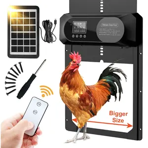 Automatic Solar Powered Chicken Coop Door with Remote Control, Chicken Coop Door with Timer & Light Sensor, Suitable for Farms