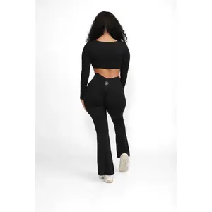 Elevate Flare Leggings Nylon Spandex - Comfortable Fit, Versatile Style, Ideal for Everyday Wear